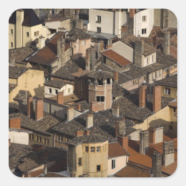 Vieux Lyon Old Lyon), Frankreich Quadratischer Aufkleber (Vorderseite)