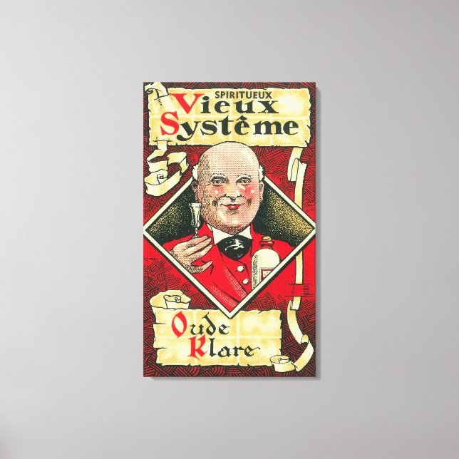 Vieux Systeme Wine LabelEurope Leinwanddruck (Vorderseite)