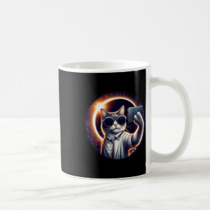 View American Totality 2024 Funny Selfie Cat Solar Kaffeetasse