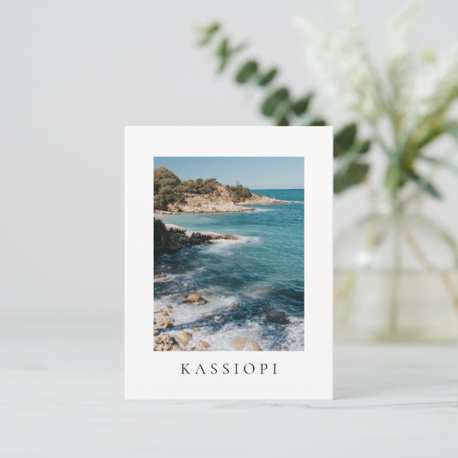 View at Kassiopi village coast, Corfu Postkarte (Stehend Vorderseite)