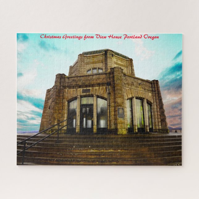 View House Portland Oregon. Weihnachtsgrüße Puzzle (Horizontal)