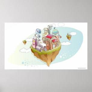 View of an colorful abstract illustration poster