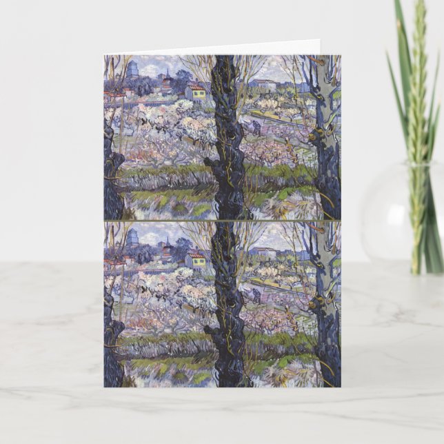 View of Arles, Flowering Orchards by van Gogh Karte (Vorderseite)