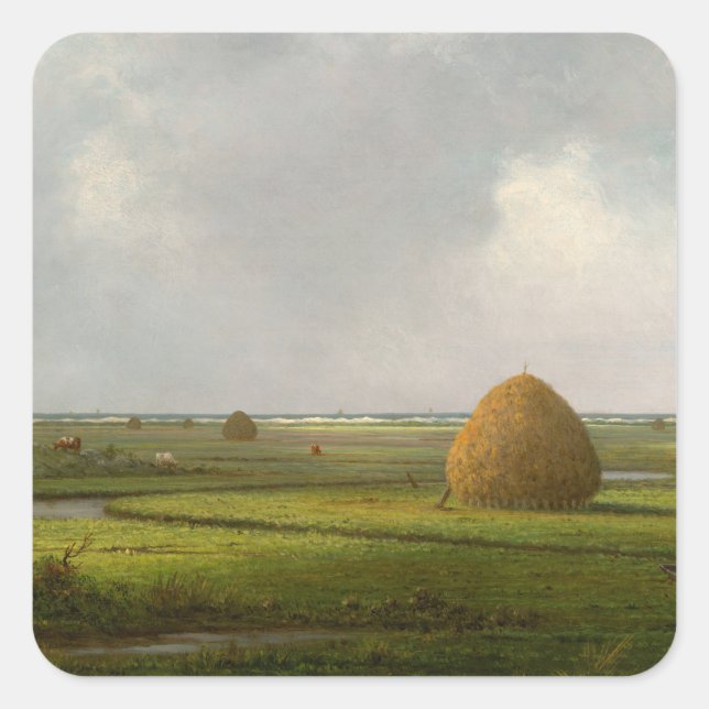 View of Marshfield, 1876 by Martin Johnson Heade Quadratischer Aufkleber (Vorderseite)