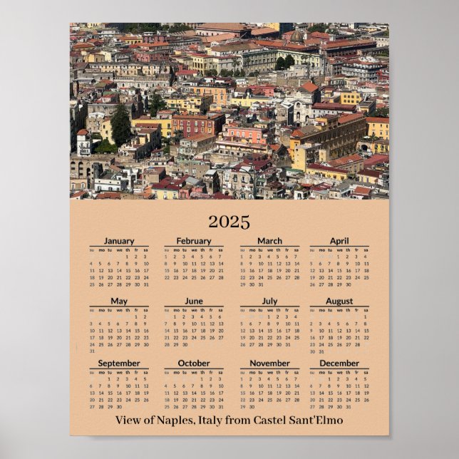 View of Naples, Italy 2026 Calendar Poster (Vorne)