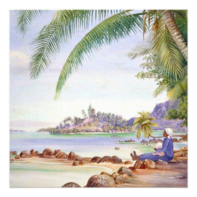 View of Round Island, painting by Marianne North, Fotodruck (Vorne)