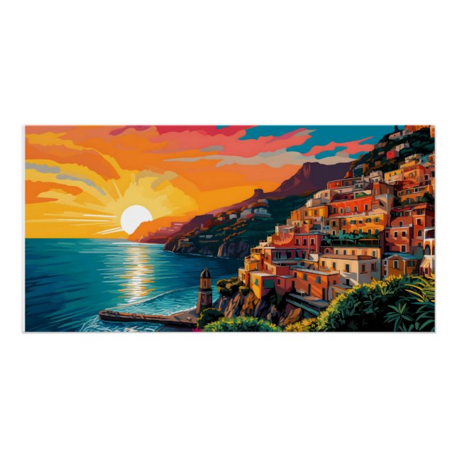 View of the Amalfi coast Italy Poster (Vorderseite)