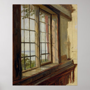 View of the Elbe through a Window, 1838 Poster