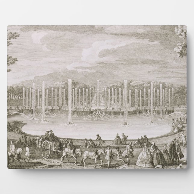 View of the Fountain of Neptun, Versailles Fotoplatte (Vorderseite)