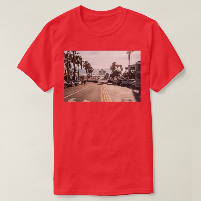 View of the Manhattan Beach Pier as seen from down T-Shirt (Design vorne)