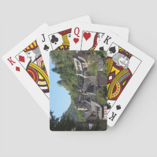 View of the medieval village (photo) spielkarten