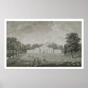 View of the Palace at Kew from the Lawn, engraved Poster