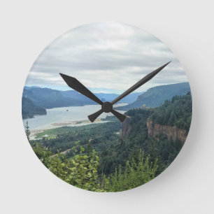 View of Vista House Runde Wanduhr