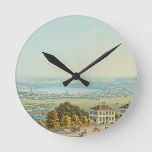 View of Zurich, c.1840 (w/c) Runde Wanduhr
