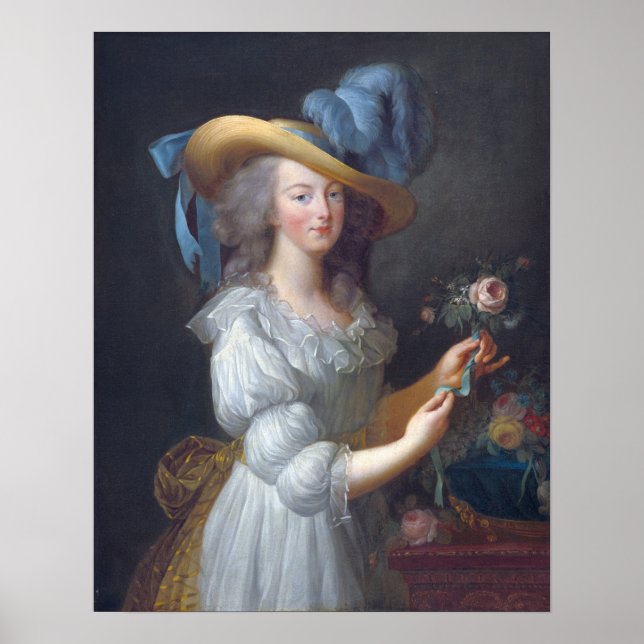 Vigée Le Brun - Marie Antoinette in Muslin Dress Poster (Vorne)