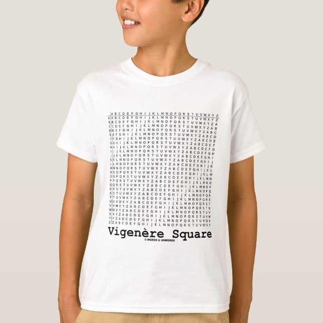 Vigenère Quadrat (Kriptographie Tabula Rasa) T-Shirt (Vorderseite)