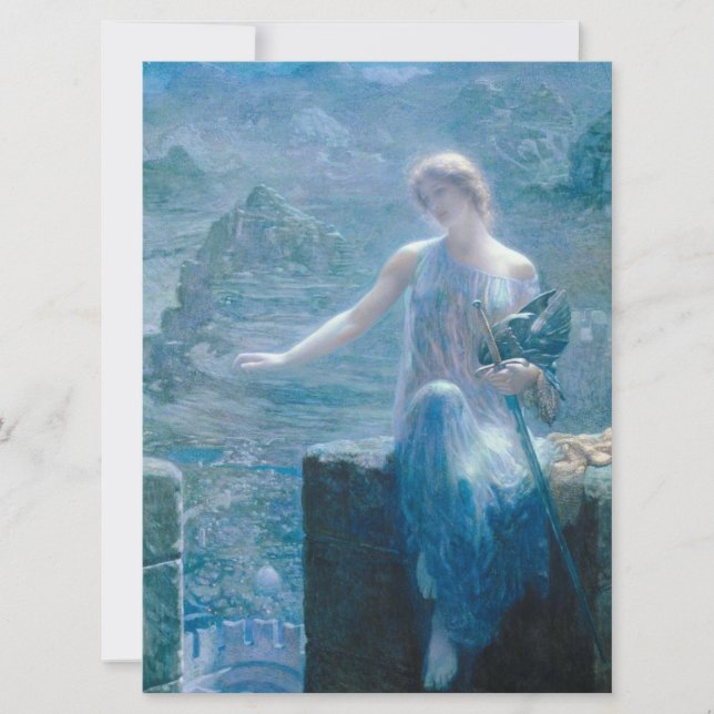 Vigil der Valkyrie (Elegante Dame in Burg) Karte (Vorderseite)