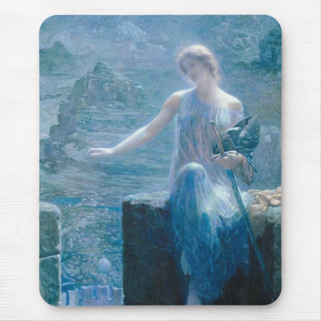 Vigil der Valkyrie (Elegante Dame in Burg) Mousepad (Vorne)