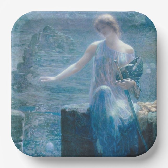 Vigil der Valkyrie (Elegante Dame in Burg) Pappteller (Vorderseite)