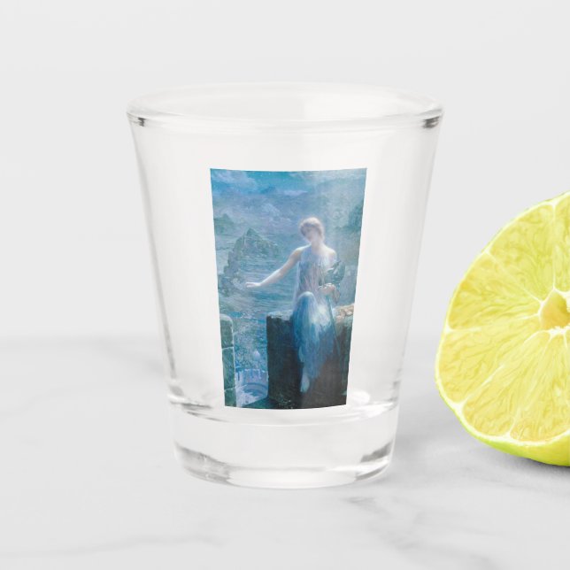 Vigil der Valkyrie (Elegante Dame in Burg) Schnapsglas (Vorderseite)