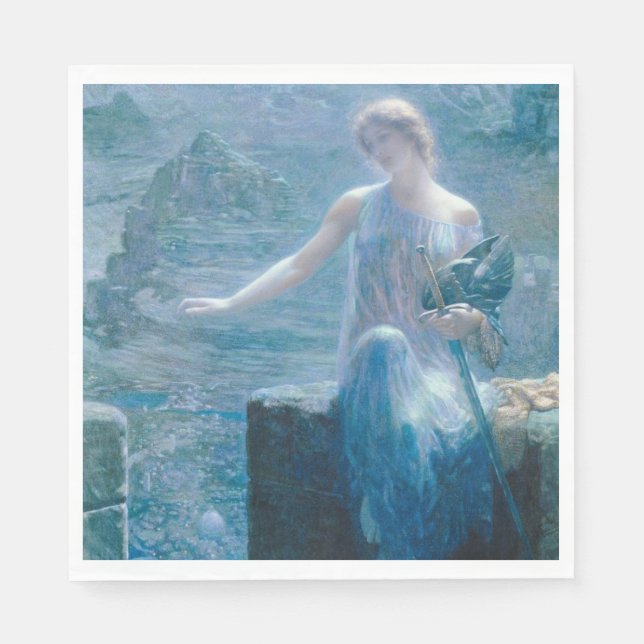 Vigil der Valkyrie (Elegante Dame in Burg) Serviette (Vorderseite)