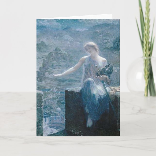 Vigil von Valkyrie, Edward Robert Hughes, 1906 Karte (Vorderseite)