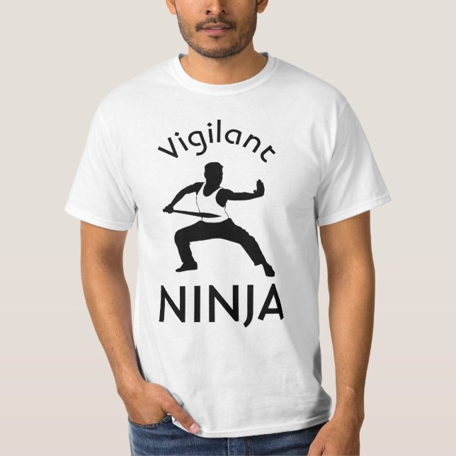 Vigilant Ninja witzig anpassbar T-Shirt (Vorderseite)