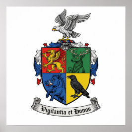 Vigilantia und Honos Heraldic Coat of Arms Poster