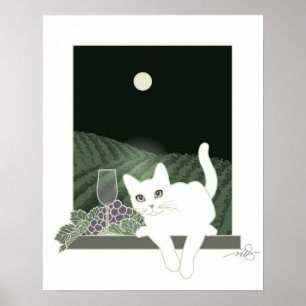 Vigne, Clair de Lune und Chat Blanc Poster