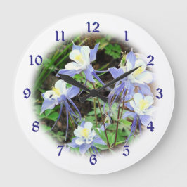 Vignette Colorados blaues Columbine Große Wanduhr