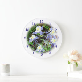Vignette Colorados blaues Columbine Große Wanduhr