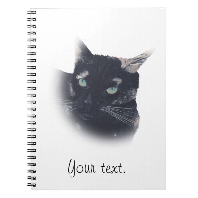 Vignette von Tortoise Muschel Cat Face Notebook Notizblock (Vorderseite)