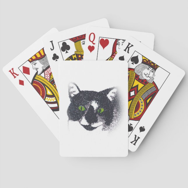 Vignette von Tuxedo Cat Face Spielkarten (Rückseite)