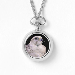 Vignetted Portrait eines inquisitiven Saker Falken Armbanduhr