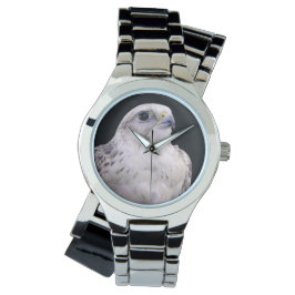 Vignetted Portrait eines inquisitiven Saker Falken Armbanduhr