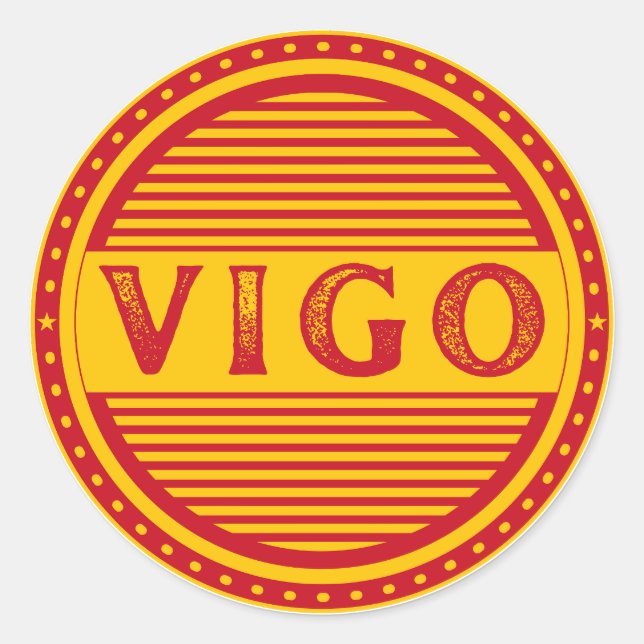 Vigo City Pride Emblem – Spanische Identität Runder Aufkleber (Vorderseite)