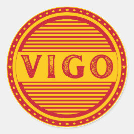 Vigo City Pride Emblem – Spanish Identity Runder Aufkleber