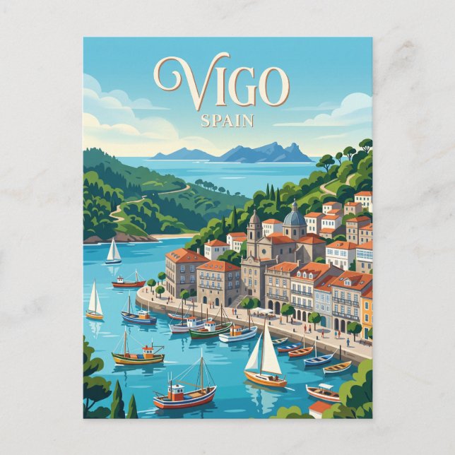 Vigo, Spanien Postkarte (Vorderseite)