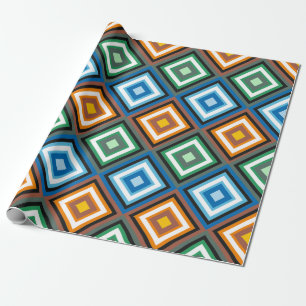 Viguröse, farbige geometrische Rhombus-Patch-Arbei Geschenkpapier