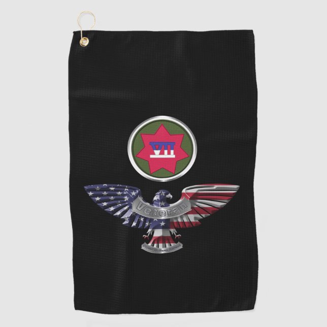 VII Armored Corps Eagle Golfhandtuch (Vorderseite)
