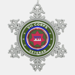 VII Gepanzerte Korps Schneeflocken Zinn-Ornament