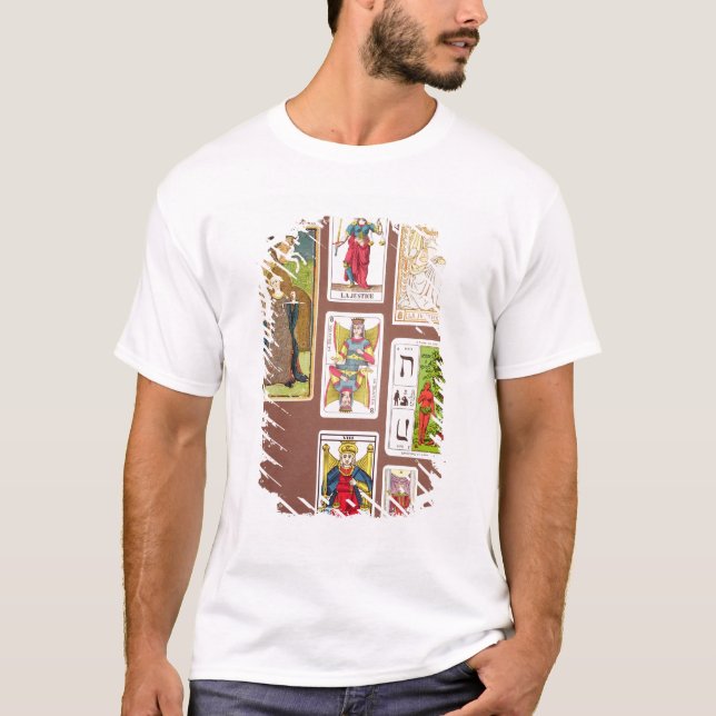 VIII Gerechtigkeit, sieben Tarotkarten T-Shirt (Vorderseite)