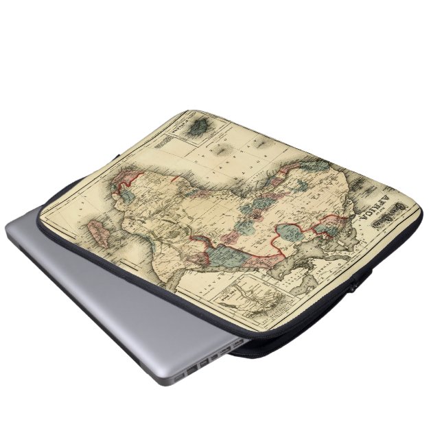 Viintage 1874 Karte antiken afrikanischen Druckes Laptopschutzhülle (Vorne Knopf)