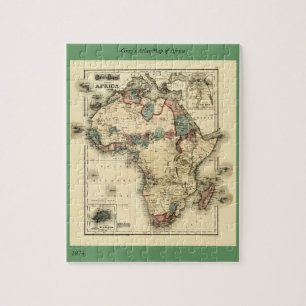Viintage 1874 Karte von Afrika Antique Afrikanisc Puzzle