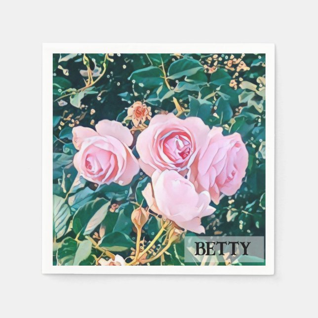 viintage birds purple botanical wallpaper serviette (Vorderseite)