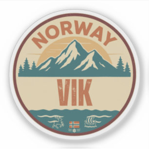 Vik, Norge Norwegen Aufkleber