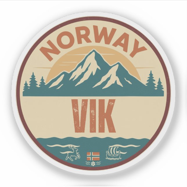 Vik, Norge Norwegen Aufkleber (Vorderseite)