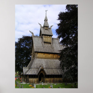 Vik Stave Church Poster