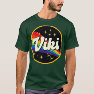 Viki-Regenbogen im Vintagen Weltraum T-Shirt