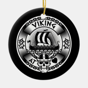 Viking am Herzen Keramik Ornament